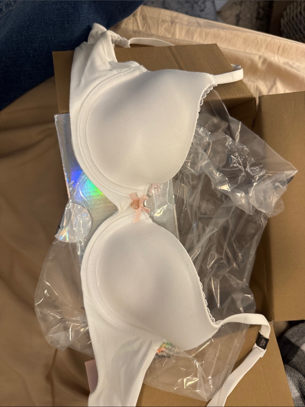 Victoria's Secret Body By Victoria Lightly Lined Smooth Demi Bra VS White 30C